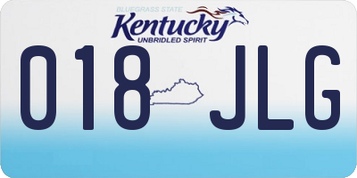KY license plate 018JLG