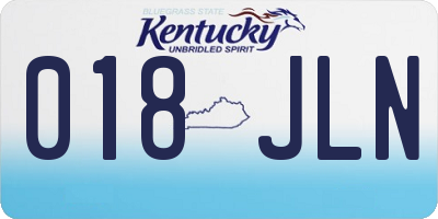 KY license plate 018JLN