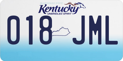 KY license plate 018JML