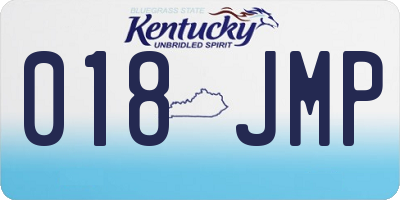 KY license plate 018JMP