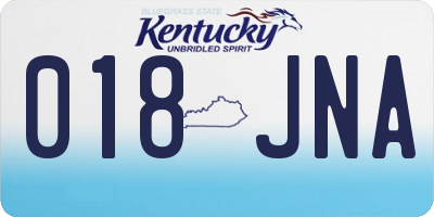 KY license plate 018JNA