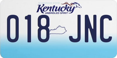 KY license plate 018JNC