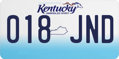 KY license plate 018JND