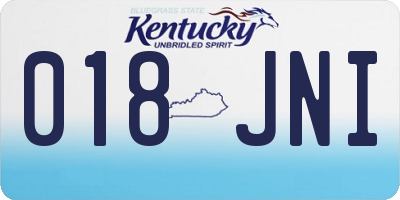 KY license plate 018JNI