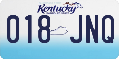 KY license plate 018JNQ