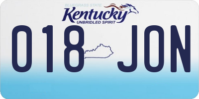 KY license plate 018JON