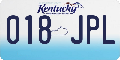 KY license plate 018JPL