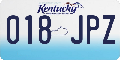 KY license plate 018JPZ
