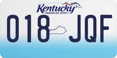 KY license plate 018JQF