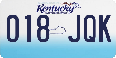 KY license plate 018JQK