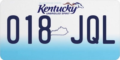 KY license plate 018JQL