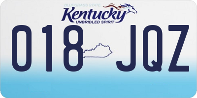 KY license plate 018JQZ