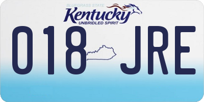 KY license plate 018JRE