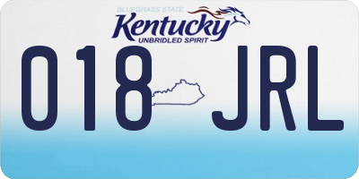 KY license plate 018JRL