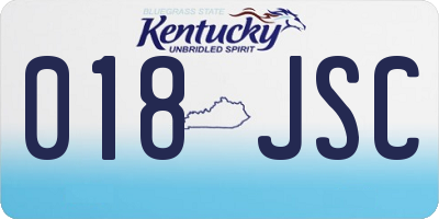 KY license plate 018JSC
