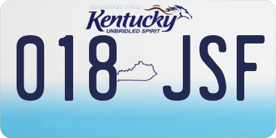 KY license plate 018JSF