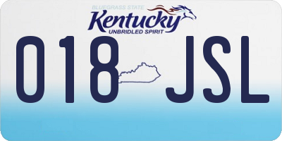 KY license plate 018JSL