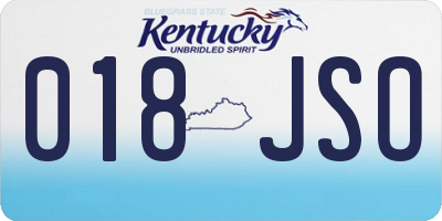 KY license plate 018JSO