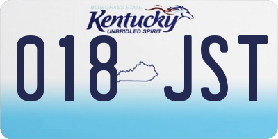 KY license plate 018JST