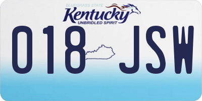 KY license plate 018JSW