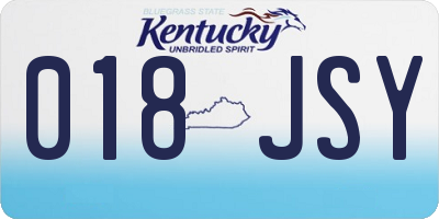 KY license plate 018JSY