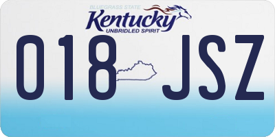 KY license plate 018JSZ