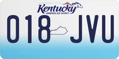 KY license plate 018JVU