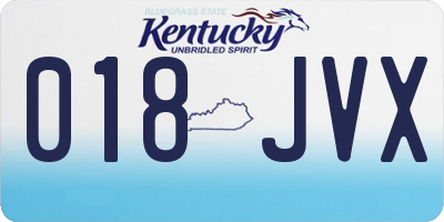 KY license plate 018JVX