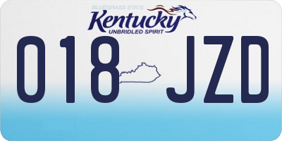KY license plate 018JZD
