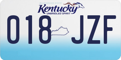 KY license plate 018JZF