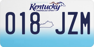 KY license plate 018JZM