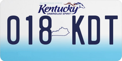 KY license plate 018KDT
