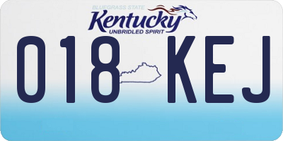 KY license plate 018KEJ