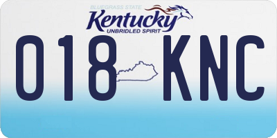 KY license plate 018KNC