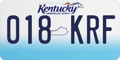 KY license plate 018KRF