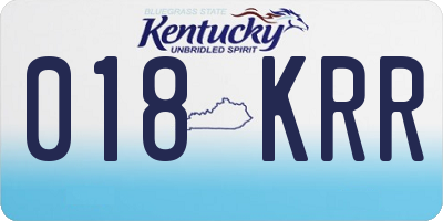 KY license plate 018KRR