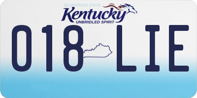 KY license plate 018LIE