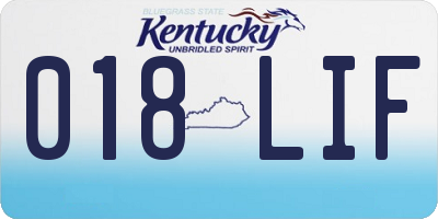 KY license plate 018LIF