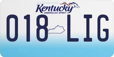 KY license plate 018LIG