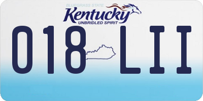 KY license plate 018LII