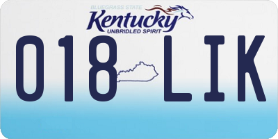 KY license plate 018LIK