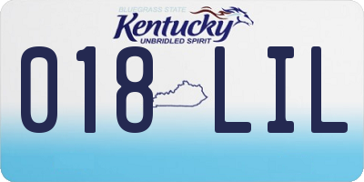 KY license plate 018LIL