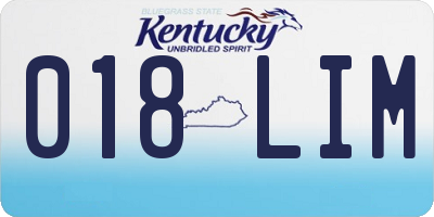 KY license plate 018LIM