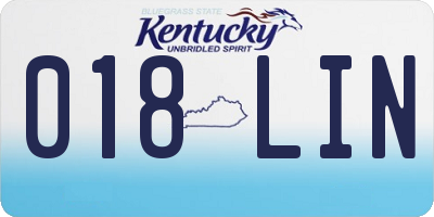 KY license plate 018LIN