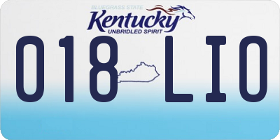 KY license plate 018LIO