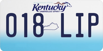 KY license plate 018LIP