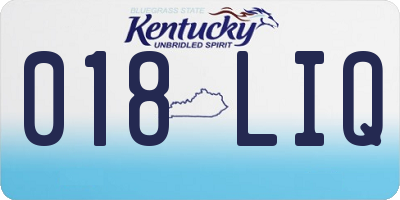 KY license plate 018LIQ