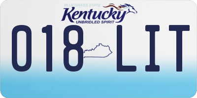 KY license plate 018LIT