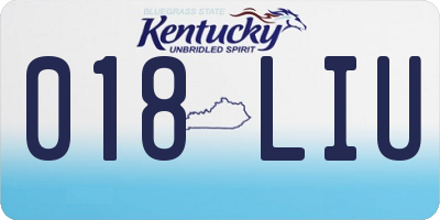 KY license plate 018LIU