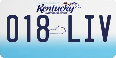 KY license plate 018LIV